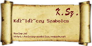 Kálóczy Szabolcs névjegykártya