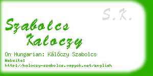 szabolcs kaloczy business card