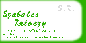 szabolcs kaloczy business card